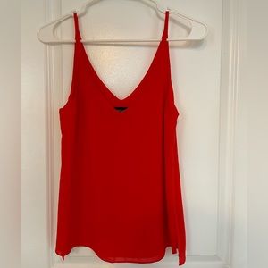 TOPSHOP V-Front Cami Top in Red Size 4